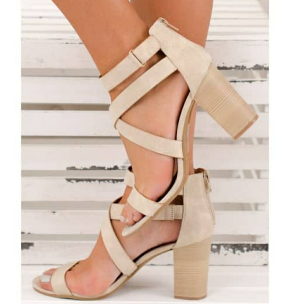 Tan Strappy Heels